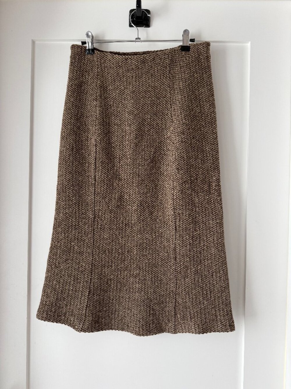 Vintage Lauren Ralph Lauren Brown Lambswool Midi Skirt Minimalist 90s Small